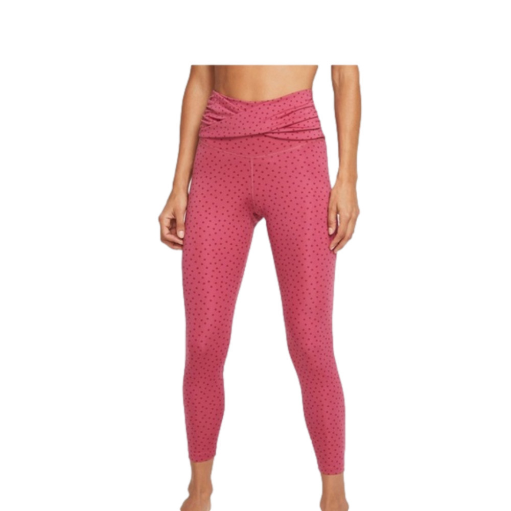 Pink polka dot Dri-fit Nike Yoga Leggings Large